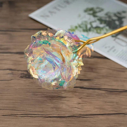 Valentine's Day Creative Gift 24K Foil Plated Rose Gold Rose Lasts Forever Love Wedding Decor Lover Lighting Roses Creative Gift