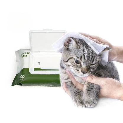 ZAKKAL Pet Grooming Wipes  for Dogs and Cats, Hypoallergenic, Cleaning and Hydrating,  for Paws, Body & Butt, Unscented, 100 Count