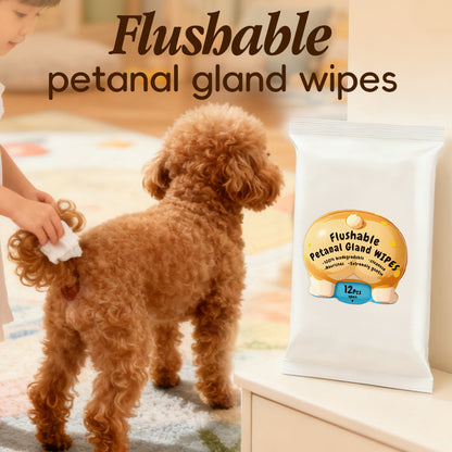 Flushable Dog Butt Wipes 12ct - Toilet Safe Pet Hygiene Wipes