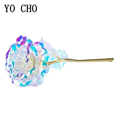 Valentine's Day Creative Gift 24K Foil Plated Rose Gold Rose Lasts Forever Love Wedding Decor Lover Lighting Roses Creative Gift