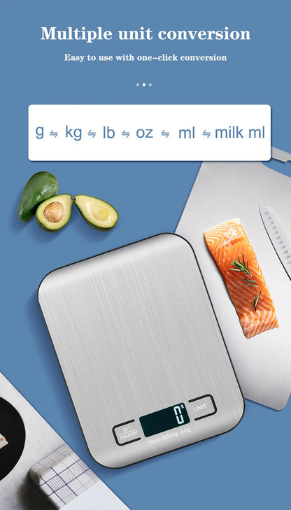 Kitchen Scale LCD Display Stainless Steel Electronic Scales Home Jewelry Food Snacks Weighing Baking Tools