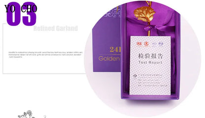 Valentine's Day Creative Gift 24K Foil Plated Rose Gold Rose Lasts Forever Love Wedding Decor Lover Lighting Roses Creative Gift