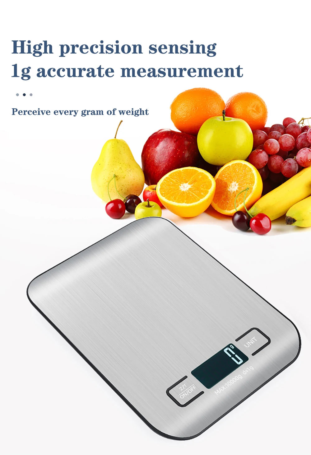 Kitchen Scale LCD Display Stainless Steel Electronic Scales Home Jewelry Food Snacks Weighing Baking Tools