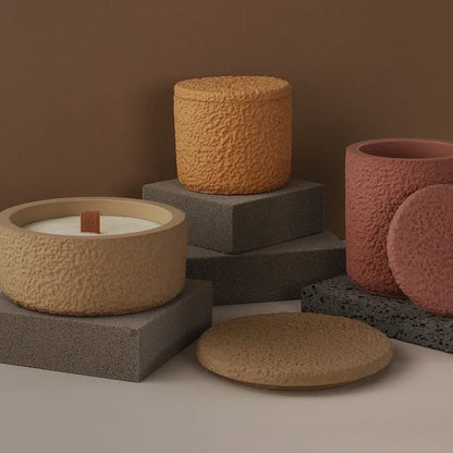 3D Shape Diy Candle Silicone Mold Creative Handmade Crystal Drops Glue Cement Cup Irregular Geometric Gypsum Cup with Lid Tools