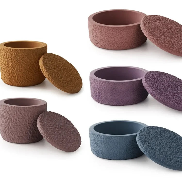 3D Shape Diy Candle Silicone Mold Creative Handmade Crystal Drops Glue Cement Cup Irregular Geometric Gypsum Cup with Lid Tools