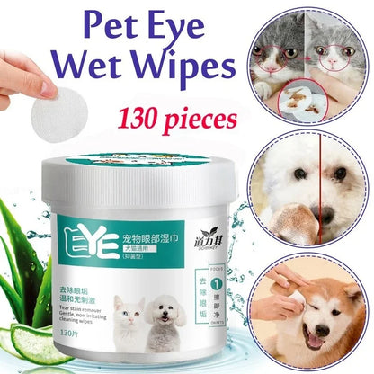 Pet Eye Wipes Dog and Cat Cleaning Wipes Pet Eye Wipes Grooming Tear Stain Remover Gentle Non-foaming Wipes Towels