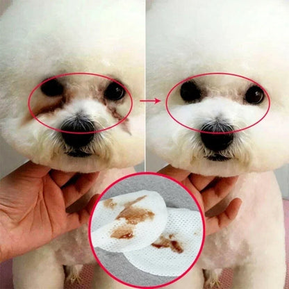 Pet Eye Wipes Dog and Cat Cleaning Wipes Pet Eye Wipes Grooming Tear Stain Remover Gentle Non-foaming Wipes Towels
