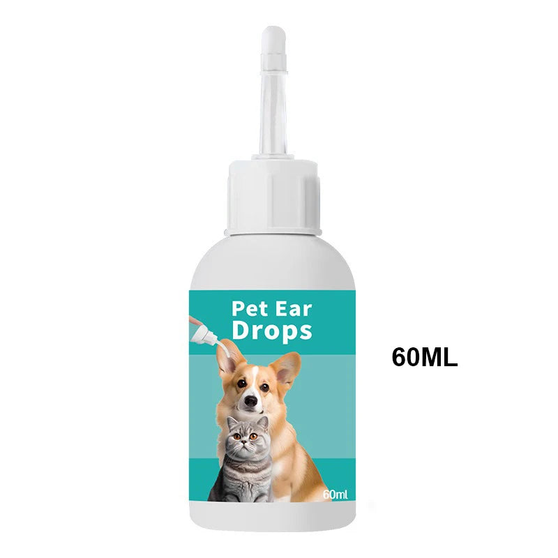 Pet Ear Cleaner Solution | Gentle Ear Drops for Dogs & Cats, Removes Mites & Soothes Itching