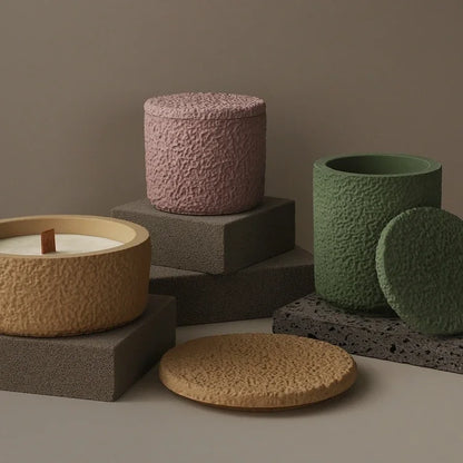 3D Shape Diy Candle Silicone Mold Creative Handmade Crystal Drops Glue Cement Cup Irregular Geometric Gypsum Cup with Lid Tools