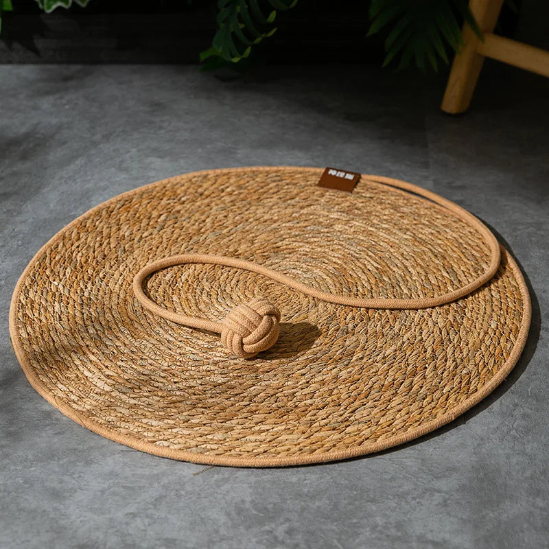 Furniture Saver! Natural Cattail Cat Scratcher, All-Season Scratching & Sleeping Essential
