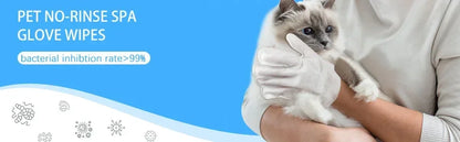 6pcs Unscented Extra Thick Pet Cleaning Wipes for Dogs & Cats,Dog Washing Bathing Deodorizing Grooming Gloves for Daily Care