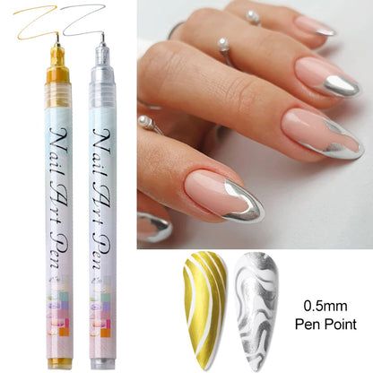 12pcs/Set Nail Art Graffiti Pen Nail Marker Drawing Abstract Lines Fine Detail Floral Design Waterproof Nail Painting Manicure