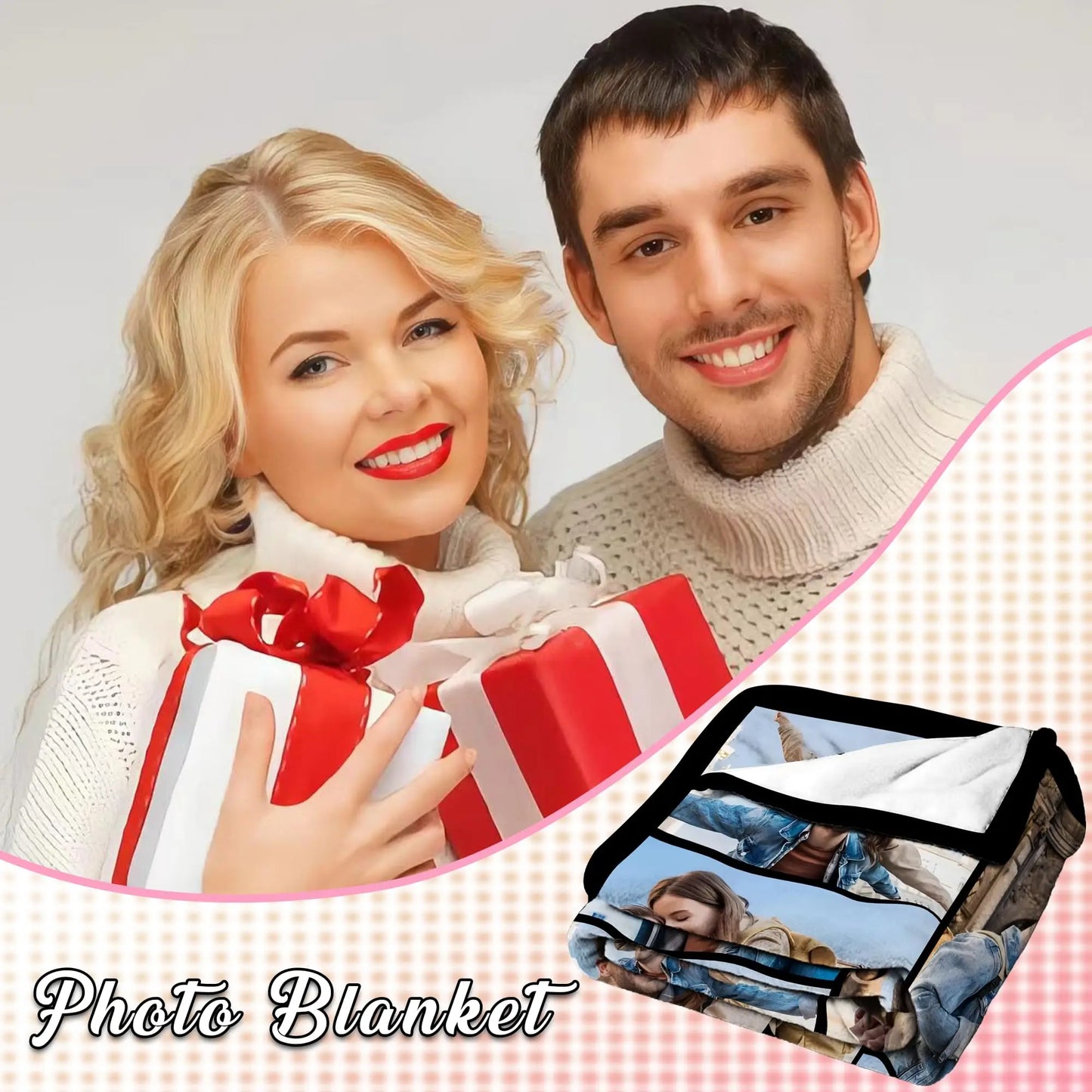 1pc Customized Blanket Your Design Logo Family Photo Print Warm Smooth Blanket Custom for Lover Dad Mom for Winter New Year Gift