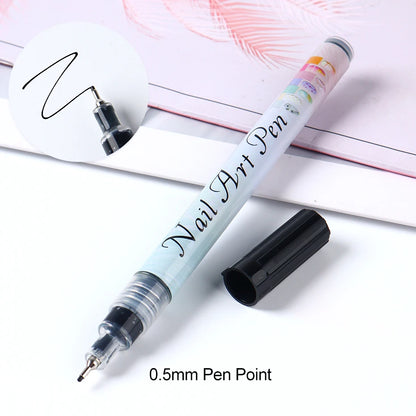 12pcs/Set Nail Art Graffiti Pen Nail Marker Drawing Abstract Lines Fine Detail Floral Design Waterproof Nail Painting Manicure