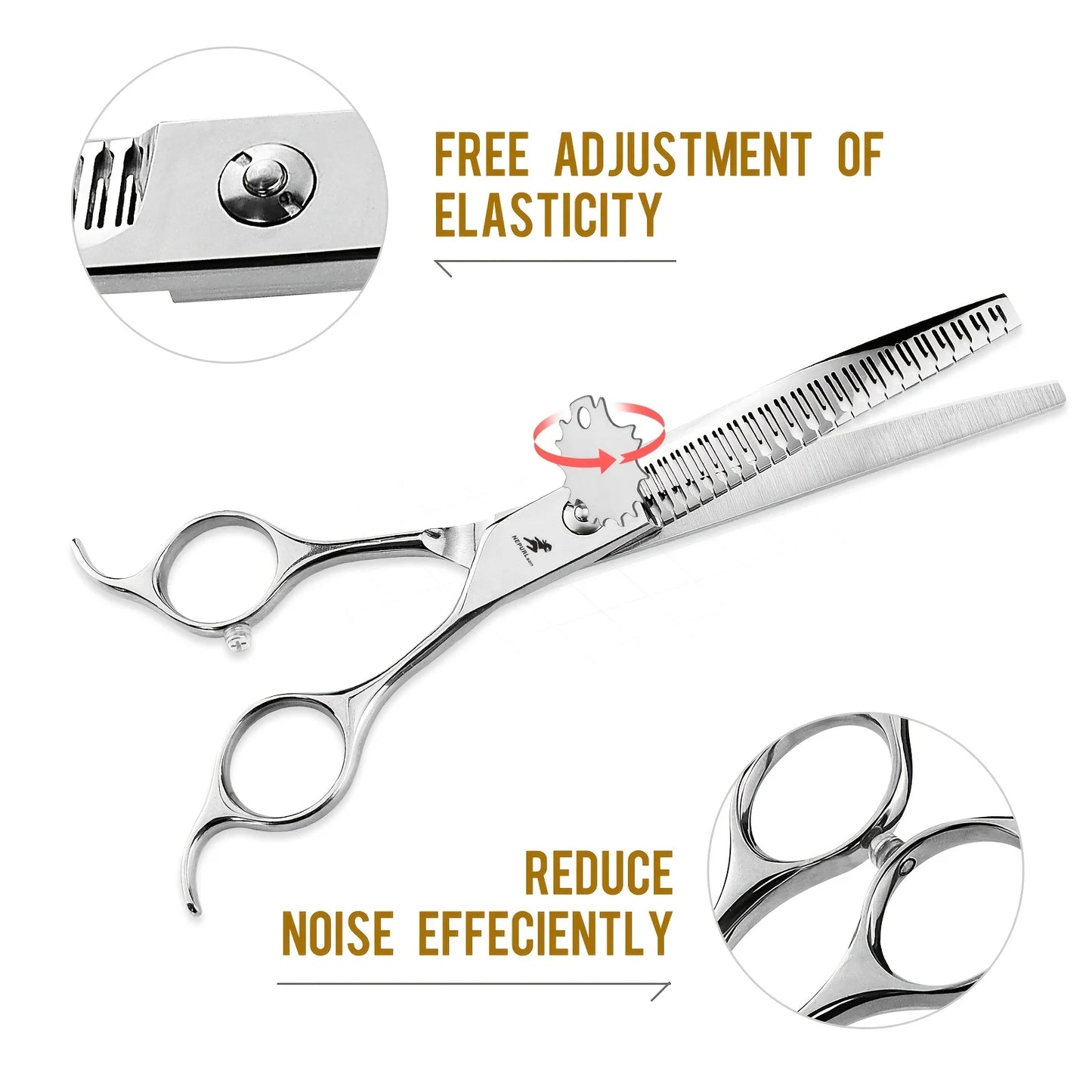 Dog Grooming Scissors Japan Stainless 7" Professional Pet Scissors Curved Chunker Scissors for Groomer Down CurveThinning Shears