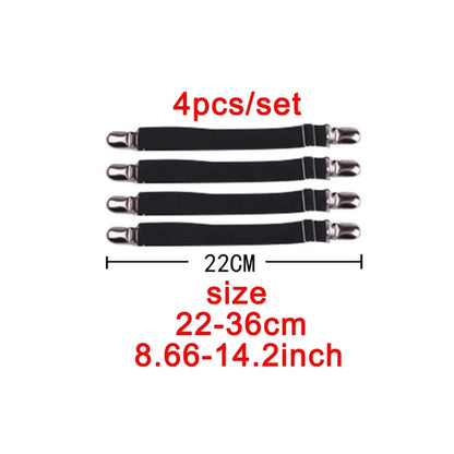 Bande de fixation élastique pour drap de lit 4 pièces/ensemble pinces pour drap de lit ceinture réglable support de couvertures