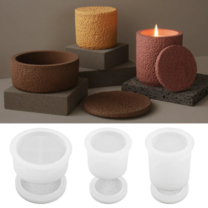 3D Shape Diy Candle Silicone Mold Creative Handmade Crystal Drops Glue Cement Cup Irregular Geometric Gypsum Cup with Lid Tools