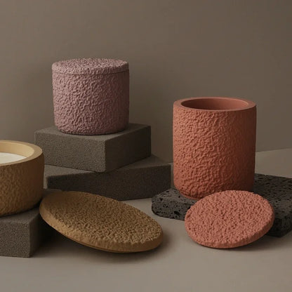 3D Shape Diy Candle Silicone Mold Creative Handmade Crystal Drops Glue Cement Cup Irregular Geometric Gypsum Cup with Lid Tools