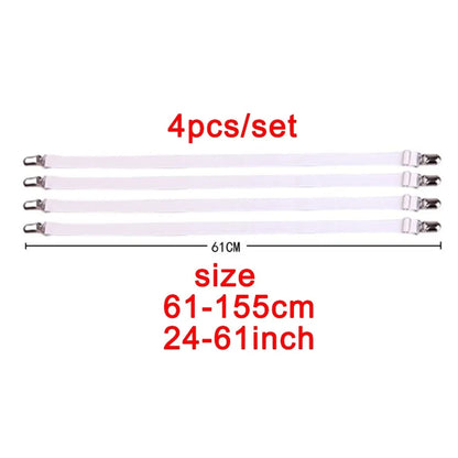 Bande de fixation élastique pour drap de lit 4 pièces/ensemble pinces pour drap de lit ceinture réglable support de couvertures