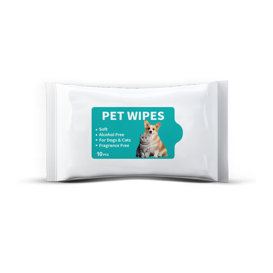 Travel Dog Wipes 10ct - Portable Pet Cleaning Wipes